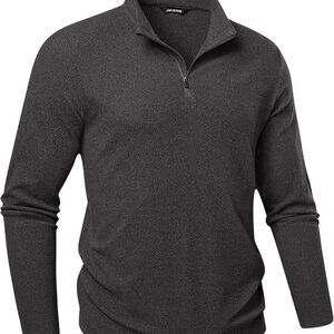 JMIERR Men's Casual Quarter Zip Pullover Sweatshirt Sweater new!